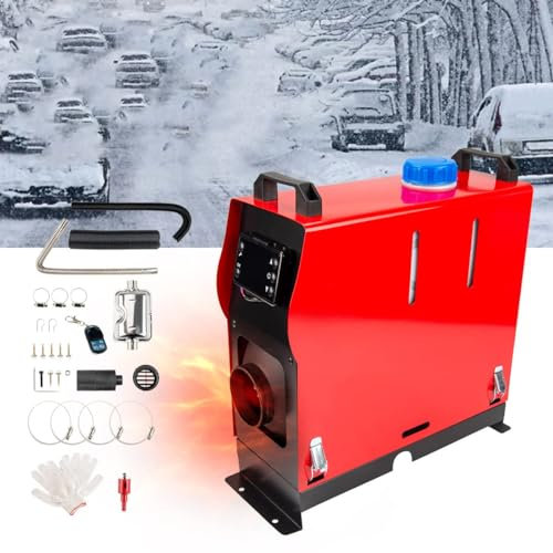Calentador de aire diésel de 5KW y 12V, calefacción rápida, calentador diésel todo en uno con silenciador, pantalla LCD remota, calefacción diésel nocturna portátil, silencioso para autocaravanas,