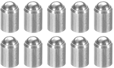 sourcing map 10 stantuffi a molla a sfera in acciaio inox 304 da 3 x 4 mm, senza gradini, con molla a sfera, fermi per porte, armadi, dispositivi meccanici, mobili