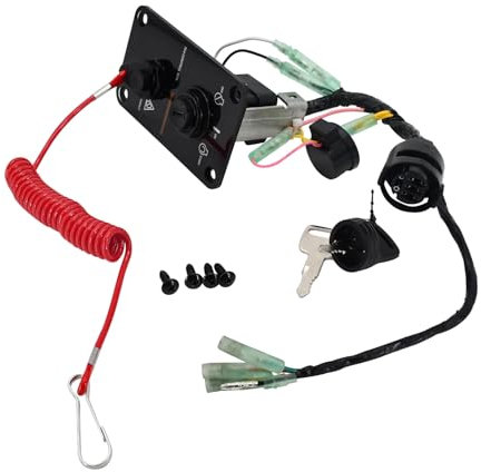 Tendparts 704-82570-08-00 704-82570-01-00 Pannello interruttore a chiave 12V Motore singolo compatibile con Yamaha Single Vertical Control Yacht 2 tempi 4 tempi Shift Meccanico Motori fuoribordo