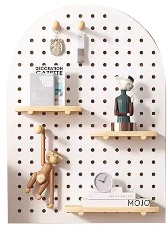 Pegboard Wall Storage Kit,Wooden Pegboard,Wall Organiser Pegboard, Wooden Pegboard Organizer Kit, Peg Board Combination Kit, Pegboard Wall Mount Display Pegboard for Home Office Garage