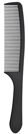Hair Comb-Men Hair Carbon Fibre Detangling Rake Comb Barber Hairdressing Styling Combs Heat Resistant Anti-static Handgrip Combs,Fine Tooth in Black