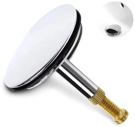 Raheem 43mm Pop Up Bath Plug | Adjustable 43mm chrome pop-up, silicone seal, fits baths & basins, tool‑free install, rustproof.