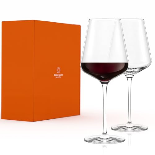 Stölzle Lausitz Quatrophil Bordeauxgläser Rotweingläser 645 ml, 2er-Set | Edle Bordeauxgläser und Rotweingläser für Bordeaux und Aromaentfaltung, aus Kristallglas, stoßfest & spülmaschinengeeignet
