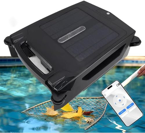 ZIXIAOS Skimmer Solar para Piscina con Batería De 2500 Mha, Cesta para Residuos De Gran Capacidad De 3,4, Compatible con Aplicación, Limpieza En Modo Dual Y Planificación Inteligente De Rutas.