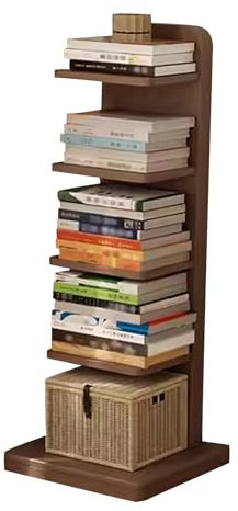 Libreria a scala in legno a 5 ripiani – libreria vintage stretta per camera da letto e soggiorno, elegante scaffale per libri salvaspazio, soluzione perfetta per la decorazione della casa