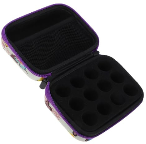 VICASKY Sac de rangement pour huiles essentielles - Design imprimé - Sac de transport pour bouteilles - En matériau résistant - Protège vos huiles de manière optimale, lilas, 17X12X7CM, Moderne