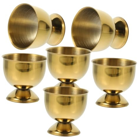LIFKOME 6pcs Creative Stainless Steel Egg Cups Egg Seat Cup Holders Kitchen Tool Boiled Stand for Home Holder Storage