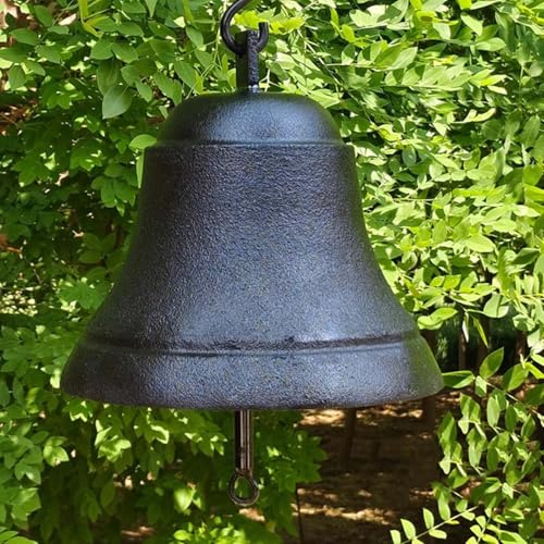 Türglocke Gusseisen Glocke Türglocken Zum Aufhängen – Hochleistungs-Türglocke Aus Gusseisen, Antik Wohnzimmer Service-Glocke, Schwarz Glockendurchmesser 30cm