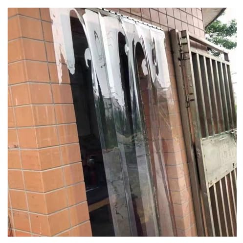 LINGDSWULING Cortinas Exterior Anti-rasguños Comercial Industrial Congelador Depósito Cortina Puerta Exterior PVC Transparente Almacén Fácil Instalación(53.15x86.61in/1.35x2.2m)