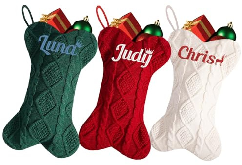 Lustiger Weihnachtsstrumpf mit Namen, personalisierter Haustier-Weihnachtsstrumpf zum Aufhängen, Dekorationen für Kamin, Urlaub, Familie, Weihnachtsdekoration