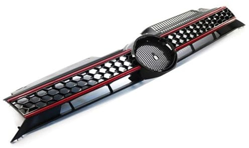 Kühlergrill Für VW Für Golf 6 MK6 2009 2010 2011 2012 2013 Wabengitter-Frontgrill Im GTI-Stil Mittelgrill Front Grille Stoßstange(Style A)
