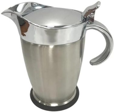 SZLIFE Brocca per in acciaio inossidabile con doppio isolamento, salsiera da 750 ml, dispenser per salse per negozi di hamburger, latte, panna,