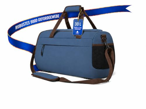 Zedelmaier Reisetasche Handgepäck 900D Sporttasche Herren Damen | Weekender Herren| Blau Schwimmtasche| Gym Bag mit Schuhfach| Unisex Duffle Bag zum Sauna, Beruf & Fitness,Training