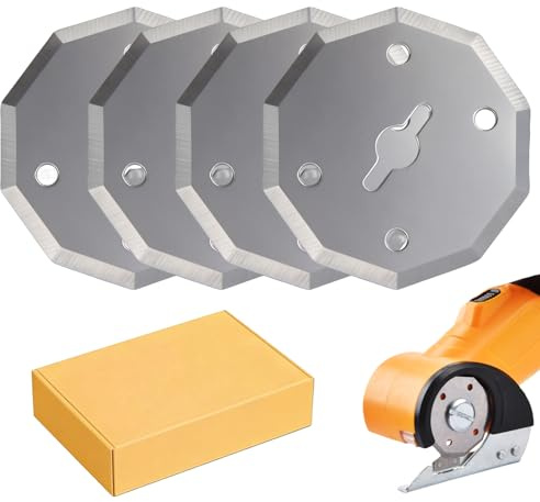 BAIFULAI 4 Stück Ersatz-Rotationsklingen: 40mm Elektrische Scherenklinge aus Legierung, Rollschneider Klingen für Kartonschneider für Boxen, Pappe, Papier, Stoff, Leder und dünne Kunststoffe