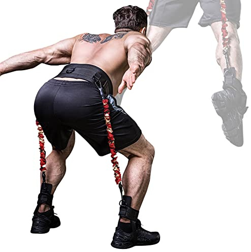 INNSTAR Vertical Jump Trainer for Volleyball Basketball Home Gym, Vertimax Jump Machine Resistance Bands, Easy to Carry, Adjustable Jump Training Equipment (Passion 50Lbs)