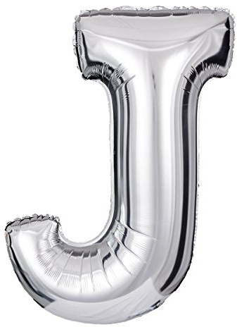 ballonfritz® Ballon Buchstabe J in SILBER - XXL 40/102cm - Folienballons für Luft oder Helium als Geburtstag, Jubiläum, Hochzeit oder Abschluss Geschenk, Party Dekoration oder Überraschung