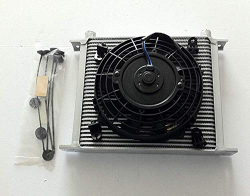 Ventilatore elettronico GPI Racing AN10 universale, 30 file, con accessori e 17,8 cm (7 pollici), raffreddatore d'olio, Nero