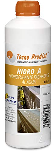HIDRO A di Tecno Prodist -1 Litro - Impermeabilizzante Idrorepellente Incolore per facciate, Anti-infiltrazioneterrazze,pietra,pareti, muri,mattoni e tegola, a rullo, pennello o spruzzatore ANTIMUFFA