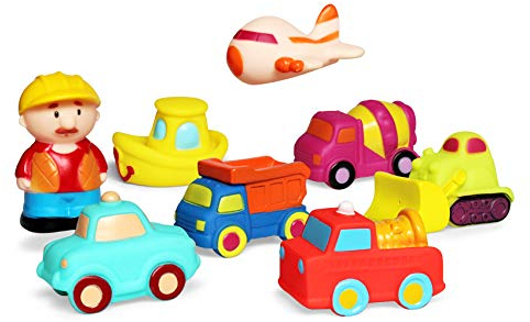 JAYSRIS Schwimmendes Badespielzeug Set(6 PCS),Badefahrzeug Spielzeug,Badewanne weiches Automobil Spielzeug Schwimmend Lastwagen Badespaß Zeit Großes Geschenk für Baby