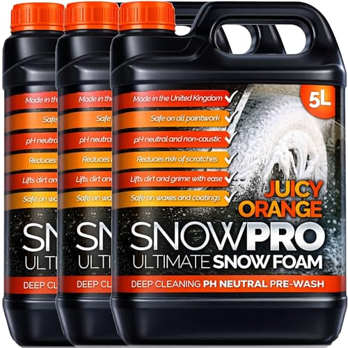 SnowPro Snow Foam Shampoo Car Wash Soap pH Neutral 15L Vehicle Cleaning Detailing Pre Wash Orange Fragrance
