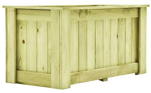 Festnight Jardineras Exterior Jardinera de Madera de Pino Impregnada Maceteros Exterior Madera 100x50x50 cm