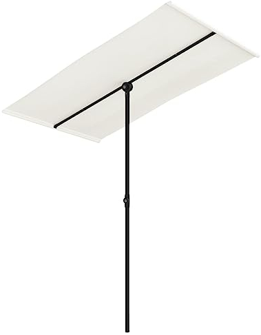 vidaXL Ombrellone da Esterni Palo in Alluminio Parasole Protezione per Il Sole Telo Protettivo Tenda Accessori da Esterni 180x110cm Bianco Sabbia