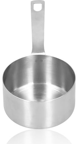 Stainless Steel Measuring Cup Square Handle Measuring Spoon with Scale Multifunctional Measuring Cup High-End Durable Portable Kitchen Measuring Tool(1/3 Cup)