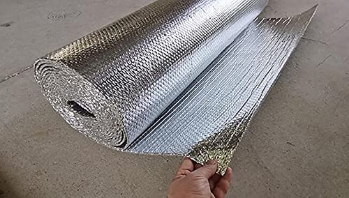 Dampfsperre sauna Selbstklebend Isolierfolie Rolle 3-4mm Dämmfolie Dachisolierung dampfsperre sauna doppelschichtiger Hitze für Wohnmobil und Wohnwagen(Size:1x25m/3.2x82ft)