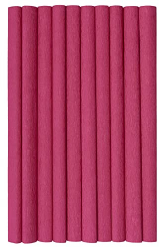 Krepppapier 50x200 cm Crepepapier für Handwerke, Kräuselpapier zur Dekoration, Schulpapier, Rollenpapier Elastizität, nicht abfärbende Farben, bordeaux 10er Pack