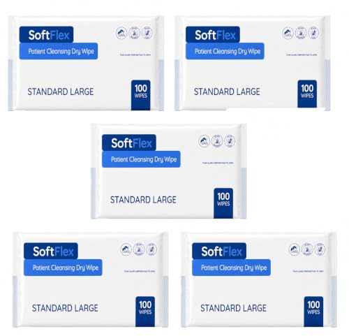 500 x Easy Care Solutions Standard Patient Dry Wipes | Large | 30 x 27cm | Use Wet or Dry | Soft Gentle Texture | Versatile Cleansing | Ideal for Hospitals, Care Homes and Homecare | 5 Packs of 100