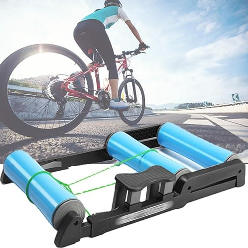 GBHJJ Bike Roller Trainer, Indoor Bicycle Roller Riding Platform - Foldable and Adjustable, Silent Low Noise, Non-Slip Pedal - for 24-29 Inch MTB/Road Bikes