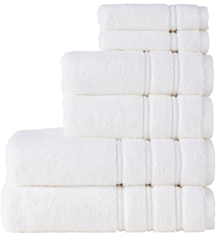 Christy Antalya - Juego de 6 toallas de baño grandes, 100% algodón turco, 600 g/m², juego de toallas de lujo de felpa suave, 2 toallas de baño, 2 toallas de mano, 2 paños para la cara, secado rápido,