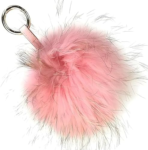 xinshibao Fuchspelz Kaninchenfell Pom Pom Anhänger - Schlüsselanhänger & Taschenanhänger, Pelz Bommel Ball