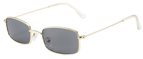 OSAGAMA Retro Rechteckige Sonnenbrille Metall Rahmen Mehrfabige Brille für Damen Herren Silber Blau