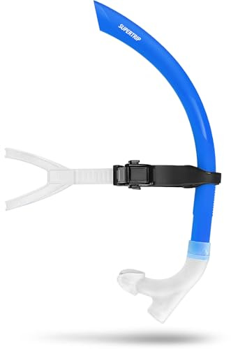 Supertrip Schwimmschnorchel Erwachsene | Schwimmer-Schnorchel mit Verstellbaren Riemen Swivel Stirnband, Schnorchel Training im Pool und Freiwasser für Unisex