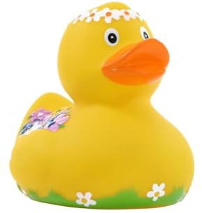 Blumendesign ? Quietscheente - Badeente - ca. 8 cm gross