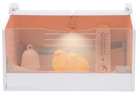 Brutinkubator Aufzuchtbox Brutbox Kükenwärmebox Inkubator Küken Aufzucht Box mit Thermometer und Wärme Lampe für Küken, Enten, Wachteln