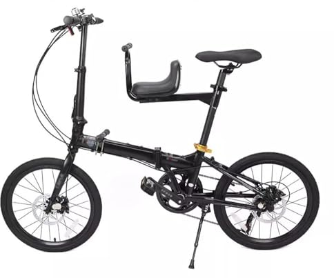 Kcolic 20 Zoll Klapprad, 7 Gang Leichtes Aluminium Klapprad mit Kindersitz, Verstellbares Citybike, Aluminiumrahmen, Outdoor Reiserad D,20in