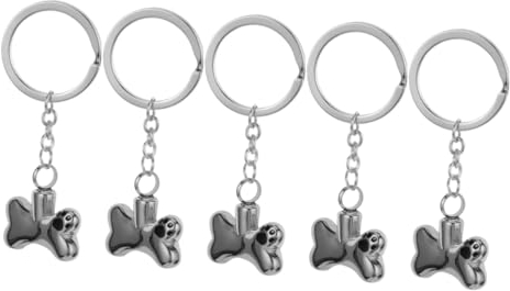 BESPORTBLE 5stücke Urne Schlüsselanhänger Mit Pfotenabdruck Urn Container Für Tierasche Langlebiger Erinnerungsanhänger Für Geliebte Haustiere Einfach Zu Verwenden Und Tragbar
