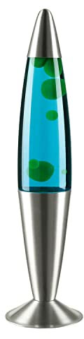 CELLUSTOP Lavalampe mit Wachs in Form einer Rakete – Nachtlicht Lavalampe – Magma-Lampe mit Flüssigbewegung – 2 Leuchtmittel enthalten – Schalter – 20 Watt – 34 cm – Glas und Aluminium – Grün