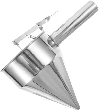 GAROZATION Stainless Steel Funnel Outdoor Camping Wax Baking Funnel Removable Strainer for Pancake Cupcake Desserts