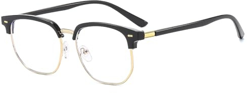 Suertree Anti Blau Licht Brillen Mode Myopie Brillen für Damen Herren Strahlenschutz Brille Schwarze Brillengestell -4.5 Dioptrien