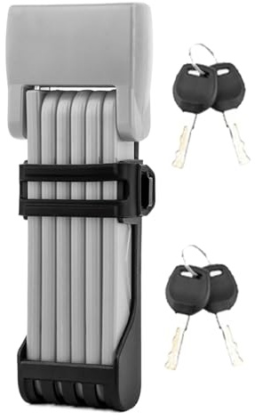 Candado de bicicleta plegable - Candado de bicicleta anticorte ligero, protección para scooter al aire libre | Cerradura de seguridad antirrobo plegable con 2 llaves, soporte de montaje, ideal para