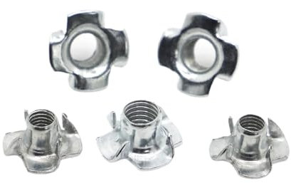 MAYyhem Dado a T con Quattro Griffe, Dado a T con Inserto a Punte, 20 Pezzi M3 M4 M5 M6 M8 M10, zincato, ferramenta for mobili(M5)