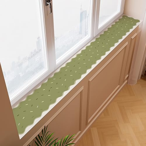 Alfombrilla de Ventana Protector Absorbente para Alféizar de Ventana con Estampado, Almohadilla Decorativa para Alféizar de Ventana, Cojín Antideslizante para Ventana Salediza, Fácil de Cortar(J,170cm