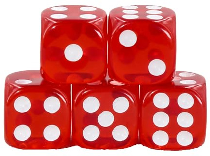 Epic Forge-Lot de 5 Dés 6 Faces - Rouge Transparent