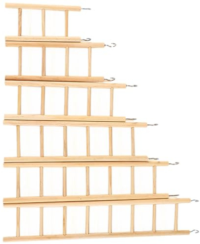 NUOBESTY Giocattoli per Pappagalli in Legno 6 Pezzi Set di Scale per Uccelli da Interno a Forma di Scala Mordicchiante per Arrampicata Accessori per Gabbie Adatti a Pappagallini e Piccoli