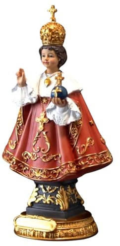 MINAOLULUS Kunstharz Statue des Prager Jesuskindes Filigrane Jesusfigur für Wohn und Tischdekoration Religiöse Skulptur als Geschenk