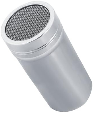 Jeffergarden Shaker per Polvere di Cacao in Acciaio Inossidabile, Coperchio Antipolvere, Gocce Uniformi per Zucchero a Velo e Cottura Al Forno in (Diametro grande: 33 mm/1,29 pollici)