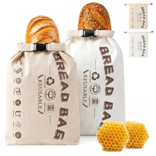 Bienenvax Br?dp?se, 2 st?ck återanvändbara bivax br?dp?se 43x33 cm f?r br?dlagring, hembakad br?d, surdegsbageri,?kologisk bomull Naturliga bivaxp?sar f?r br?d
